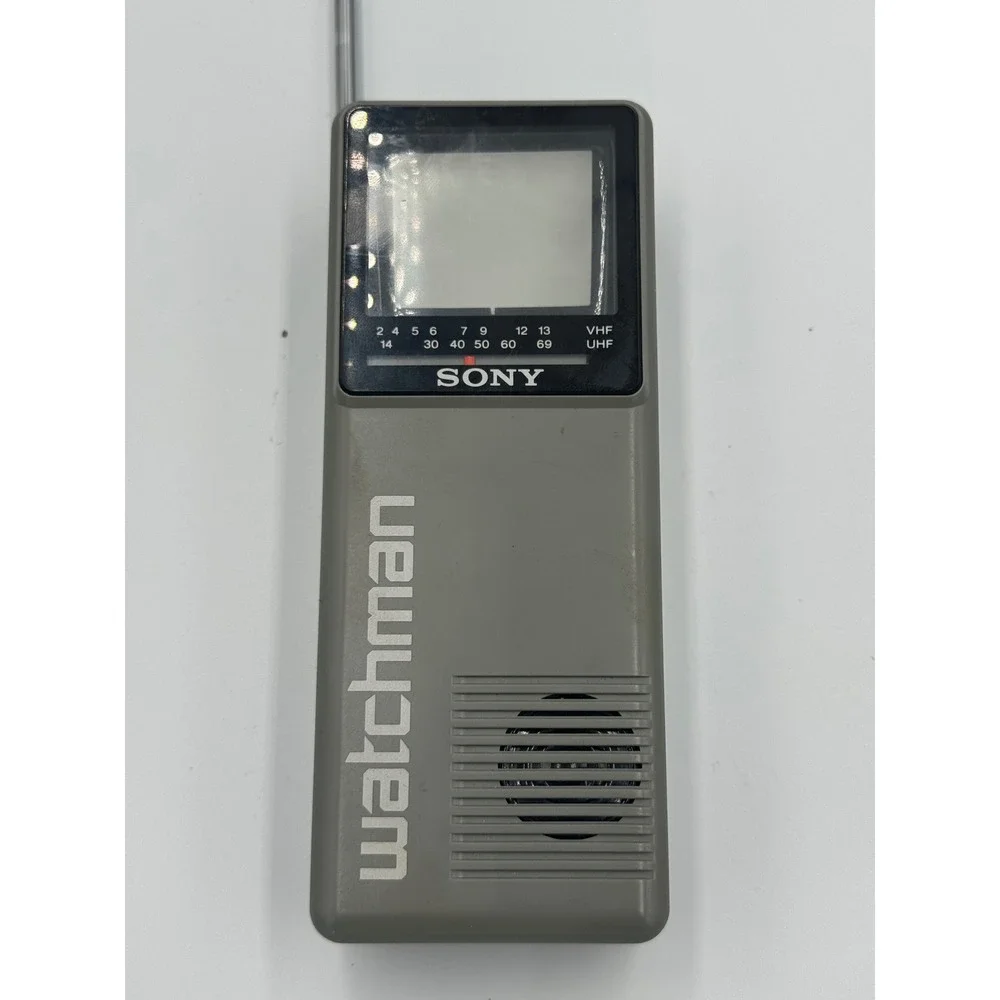 Sony Watchman FD-10A Portable Handheld B&W TV Vintage 1987 Gray untested parts 8